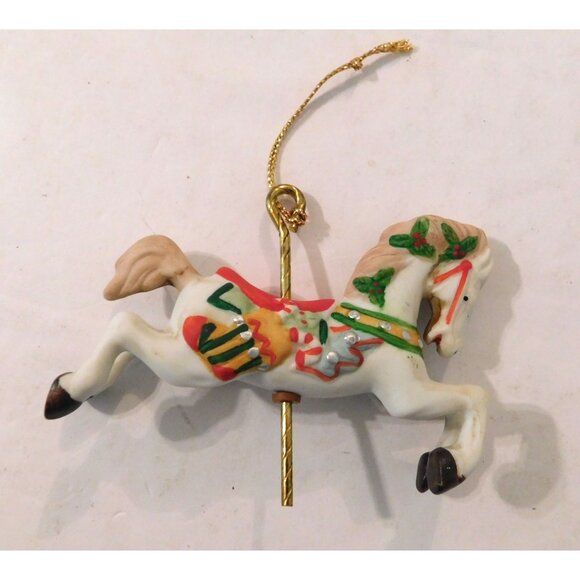 Willitts Designs Galloping Carousel Horse Christmas Ornament Head Down 5305 Tin - Picture 3 of 10